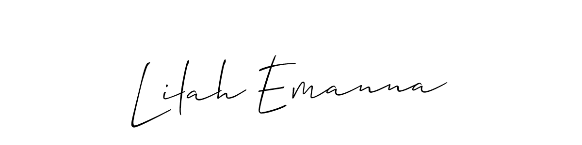 Use a signature maker to create a handwritten signature online. With this signature software, you can design (Allison_Script) your own signature for name Lilah Emanna. Lilah Emanna signature style 2 images and pictures png