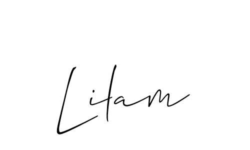 Lilam stylish signature style. Best Handwritten Sign (Allison_Script) for my name. Handwritten Signature Collection Ideas for my name Lilam. Lilam signature style 2 images and pictures png