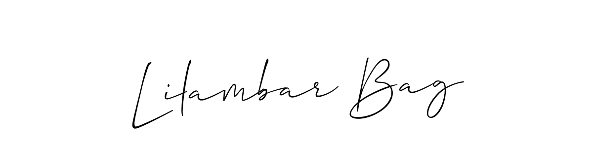It looks lik you need a new signature style for name Lilambar Bag. Design unique handwritten (Allison_Script) signature with our free signature maker in just a few clicks. Lilambar Bag signature style 2 images and pictures png