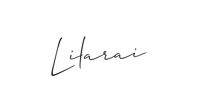 How to make Lilarai name signature. Use Allison_Script style for creating short signs online. This is the latest handwritten sign. Lilarai signature style 2 images and pictures png
