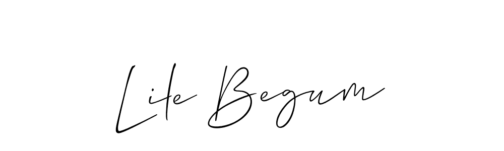 Also we have Lile Begum name is the best signature style. Create professional handwritten signature collection using Allison_Script autograph style. Lile Begum signature style 2 images and pictures png