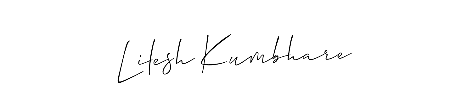 if you are searching for the best signature style for your name Lilesh Kumbhare. so please give up your signature search. here we have designed multiple signature styles  using Allison_Script. Lilesh Kumbhare signature style 2 images and pictures png