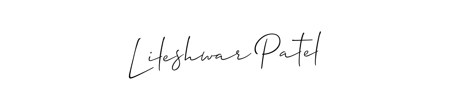 How to make Lileshwar Patel name signature. Use Allison_Script style for creating short signs online. This is the latest handwritten sign. Lileshwar Patel signature style 2 images and pictures png