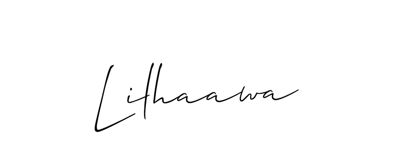 Make a short Lilhaawa signature style. Manage your documents anywhere anytime using Allison_Script. Create and add eSignatures, submit forms, share and send files easily. Lilhaawa signature style 2 images and pictures png