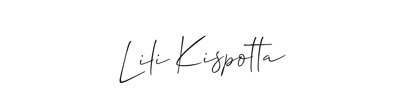 Also we have Lili Kispotta name is the best signature style. Create professional handwritten signature collection using Allison_Script autograph style. Lili Kispotta signature style 2 images and pictures png