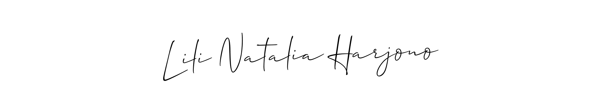 Lili Natalia Harjono stylish signature style. Best Handwritten Sign (Allison_Script) for my name. Handwritten Signature Collection Ideas for my name Lili Natalia Harjono. Lili Natalia Harjono signature style 2 images and pictures png