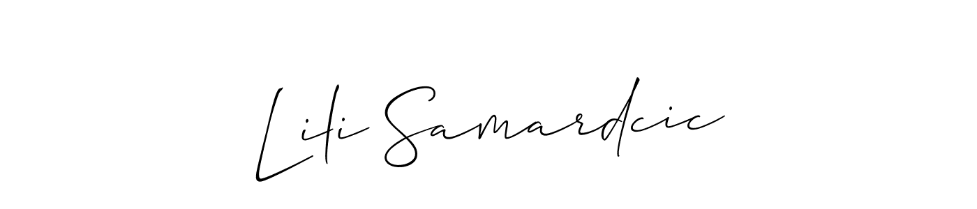 Design your own signature with our free online signature maker. With this signature software, you can create a handwritten (Allison_Script) signature for name Lili Samardcic. Lili Samardcic signature style 2 images and pictures png