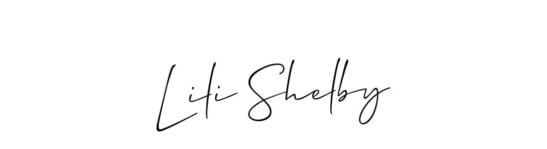 Also You can easily find your signature by using the search form. We will create Lili Shelby name handwritten signature images for you free of cost using Allison_Script sign style. Lili Shelby signature style 2 images and pictures png