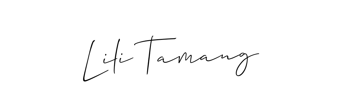 Lili Tamang stylish signature style. Best Handwritten Sign (Allison_Script) for my name. Handwritten Signature Collection Ideas for my name Lili Tamang. Lili Tamang signature style 2 images and pictures png