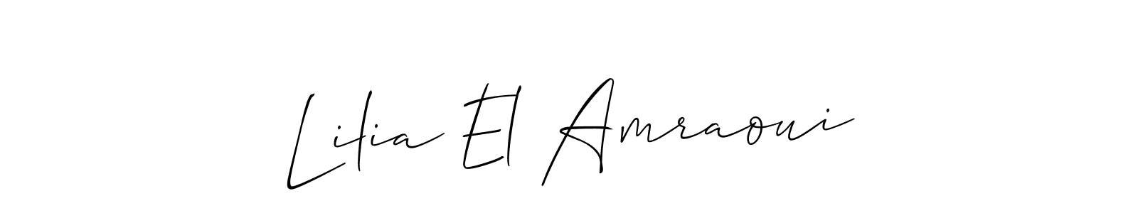 Also You can easily find your signature by using the search form. We will create Lilia El Amraoui name handwritten signature images for you free of cost using Allison_Script sign style. Lilia El Amraoui signature style 2 images and pictures png