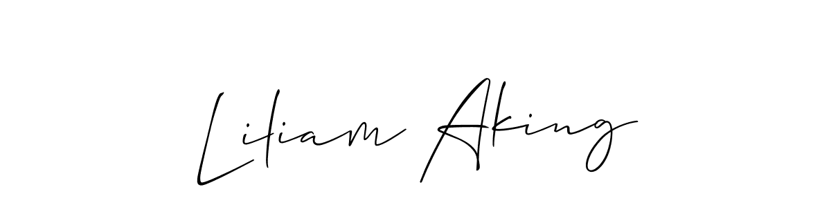 You should practise on your own different ways (Allison_Script) to write your name (Liliam Aking) in signature. don't let someone else do it for you. Liliam Aking signature style 2 images and pictures png
