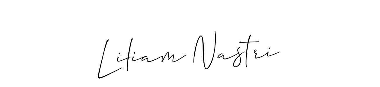 The best way (Allison_Script) to make a short signature is to pick only two or three words in your name. The name Liliam Nastri include a total of six letters. For converting this name. Liliam Nastri signature style 2 images and pictures png