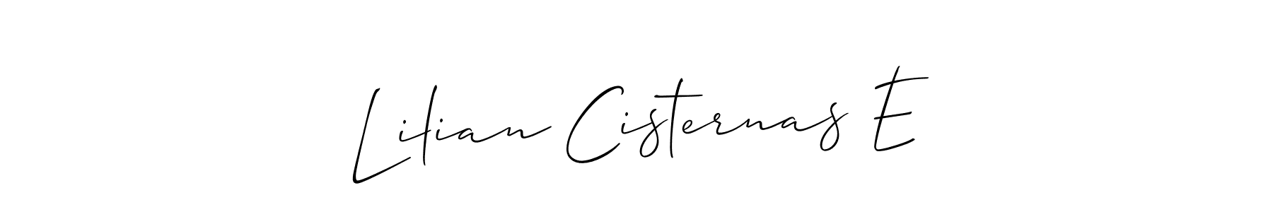 Lilian Cisternas E stylish signature style. Best Handwritten Sign (Allison_Script) for my name. Handwritten Signature Collection Ideas for my name Lilian Cisternas E. Lilian Cisternas E signature style 2 images and pictures png