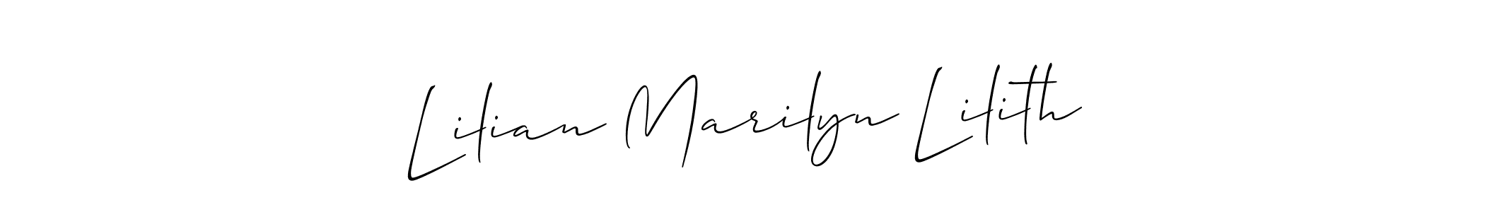Make a short Lilian Marilyn Lilith signature style. Manage your documents anywhere anytime using Allison_Script. Create and add eSignatures, submit forms, share and send files easily. Lilian Marilyn Lilith signature style 2 images and pictures png