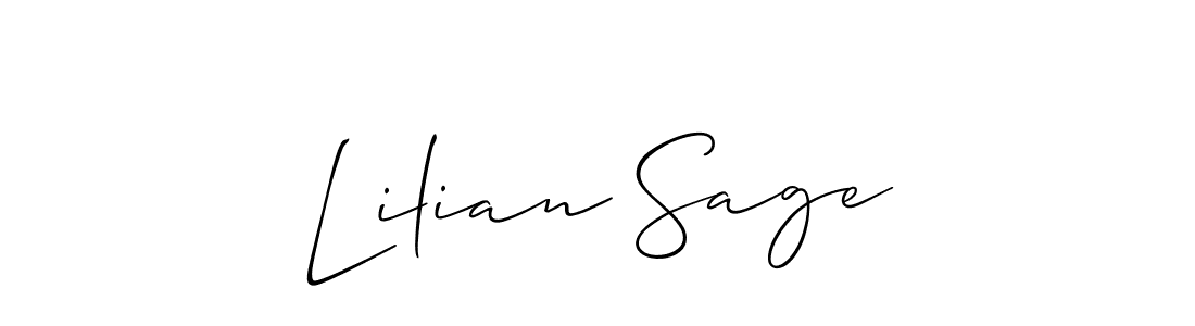 Use a signature maker to create a handwritten signature online. With this signature software, you can design (Allison_Script) your own signature for name Lilian Sage. Lilian Sage signature style 2 images and pictures png
