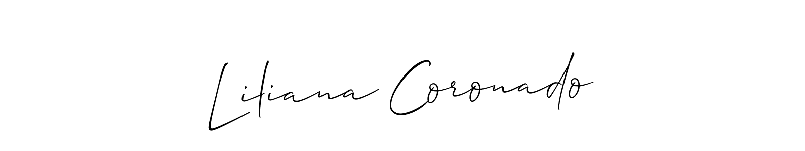 if you are searching for the best signature style for your name Liliana Coronado. so please give up your signature search. here we have designed multiple signature styles  using Allison_Script. Liliana Coronado signature style 2 images and pictures png