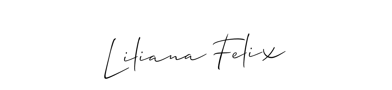 It looks lik you need a new signature style for name Liliana Felix. Design unique handwritten (Allison_Script) signature with our free signature maker in just a few clicks. Liliana Felix signature style 2 images and pictures png