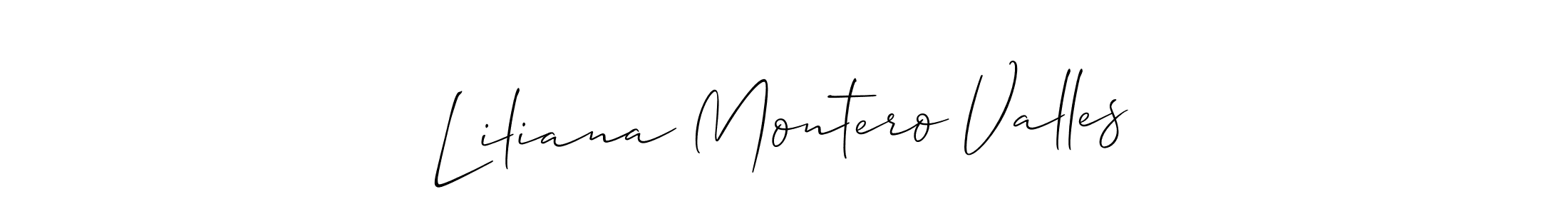 Make a short Liliana Montero Valles signature style. Manage your documents anywhere anytime using Allison_Script. Create and add eSignatures, submit forms, share and send files easily. Liliana Montero Valles signature style 2 images and pictures png