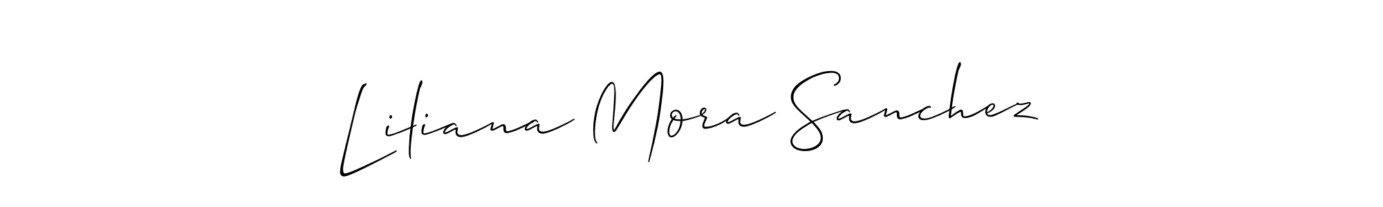 See photos of Liliana Mora Sanchez official signature by Spectra . Check more albums & portfolios. Read reviews & check more about Allison_Script font. Liliana Mora Sanchez signature style 2 images and pictures png