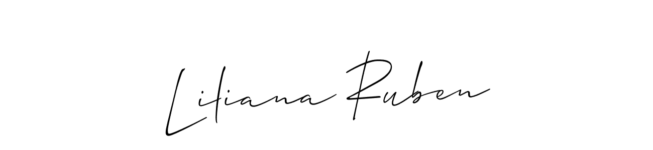 Make a beautiful signature design for name Liliana Ruben. With this signature (Allison_Script) style, you can create a handwritten signature for free. Liliana Ruben signature style 2 images and pictures png