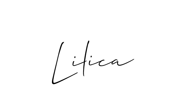 Create a beautiful signature design for name Lilica. With this signature (Allison_Script) fonts, you can make a handwritten signature for free. Lilica signature style 2 images and pictures png