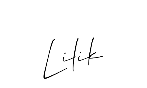 if you are searching for the best signature style for your name Lilik. so please give up your signature search. here we have designed multiple signature styles  using Allison_Script. Lilik signature style 2 images and pictures png