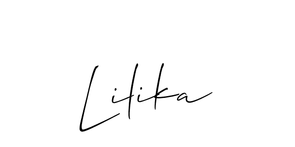 Make a beautiful signature design for name Lilika. With this signature (Allison_Script) style, you can create a handwritten signature for free. Lilika signature style 2 images and pictures png