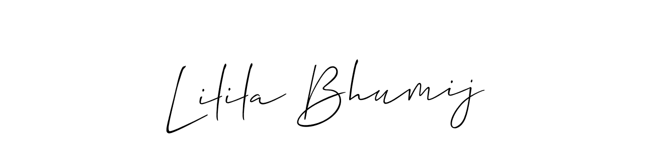 Similarly Allison_Script is the best handwritten signature design. Signature creator online .You can use it as an online autograph creator for name Lilila Bhumij. Lilila Bhumij signature style 2 images and pictures png