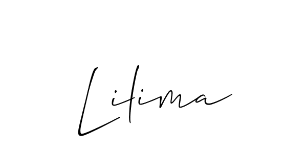 Make a beautiful signature design for name Lilima. With this signature (Allison_Script) style, you can create a handwritten signature for free. Lilima signature style 2 images and pictures png