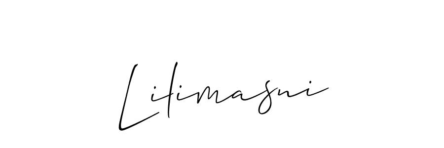 It looks lik you need a new signature style for name Lilimasni. Design unique handwritten (Allison_Script) signature with our free signature maker in just a few clicks. Lilimasni signature style 2 images and pictures png