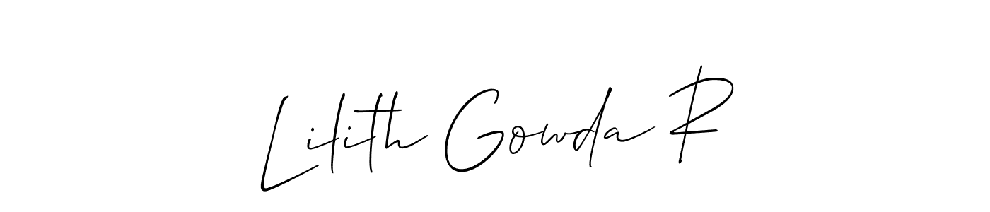 You can use this online signature creator to create a handwritten signature for the name Lilith Gowda R. This is the best online autograph maker. Lilith Gowda R signature style 2 images and pictures png