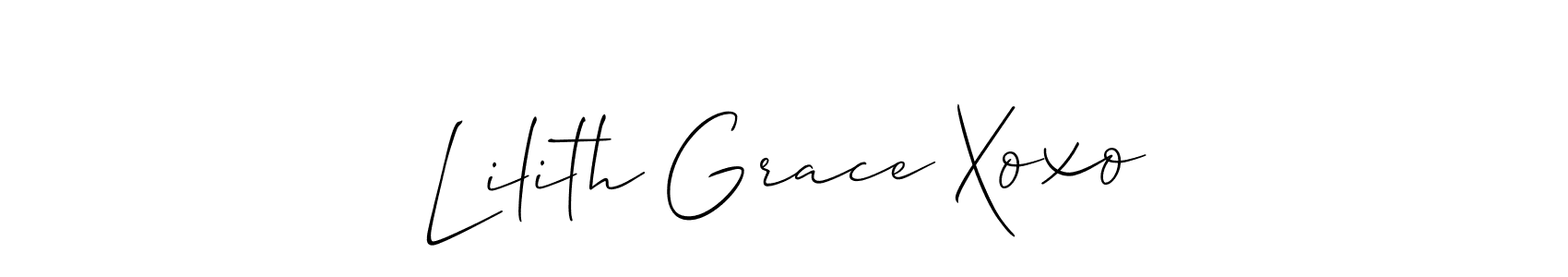 How to make Lilith Grace Xoxo name signature. Use Allison_Script style for creating short signs online. This is the latest handwritten sign. Lilith Grace Xoxo signature style 2 images and pictures png