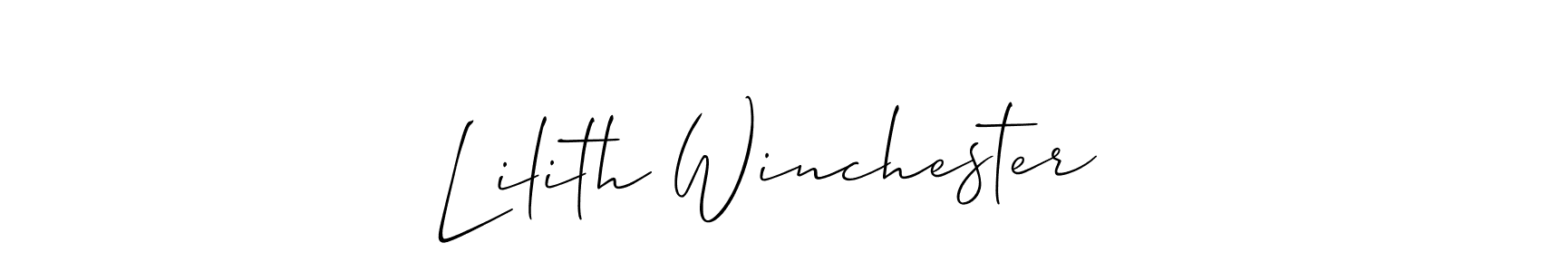 if you are searching for the best signature style for your name Lilith Winchester. so please give up your signature search. here we have designed multiple signature styles  using Allison_Script. Lilith Winchester signature style 2 images and pictures png