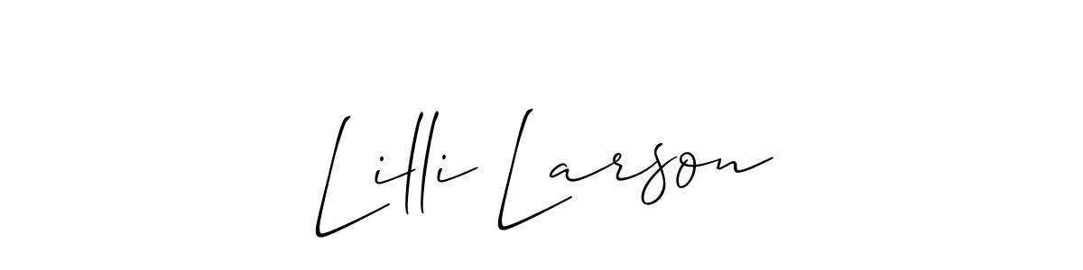 if you are searching for the best signature style for your name Lilli Larson. so please give up your signature search. here we have designed multiple signature styles  using Allison_Script. Lilli Larson signature style 2 images and pictures png