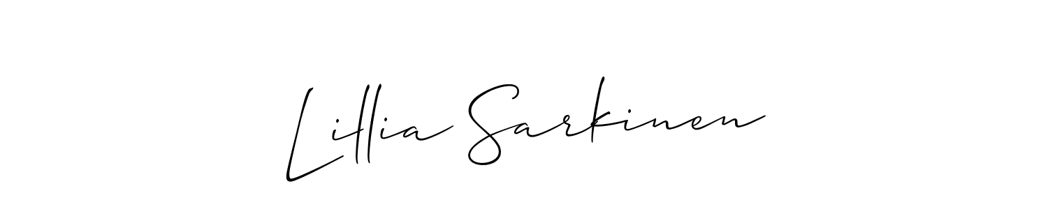 if you are searching for the best signature style for your name Lillia Sarkinen. so please give up your signature search. here we have designed multiple signature styles  using Allison_Script. Lillia Sarkinen signature style 2 images and pictures png