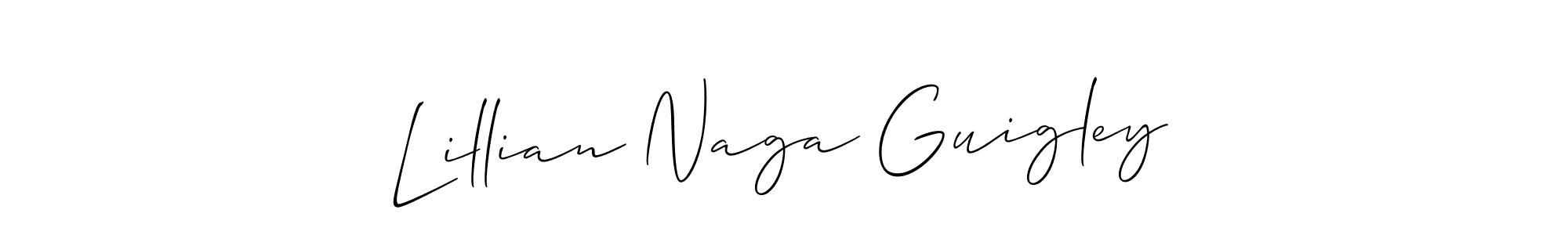 Also You can easily find your signature by using the search form. We will create Lillian Naga Guigley name handwritten signature images for you free of cost using Allison_Script sign style. Lillian Naga Guigley signature style 2 images and pictures png