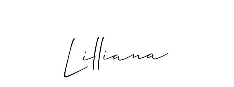 Create a beautiful signature design for name Lilliana. With this signature (Allison_Script) fonts, you can make a handwritten signature for free. Lilliana signature style 2 images and pictures png