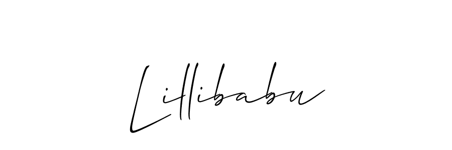 Create a beautiful signature design for name Lillibabu. With this signature (Allison_Script) fonts, you can make a handwritten signature for free. Lillibabu signature style 2 images and pictures png