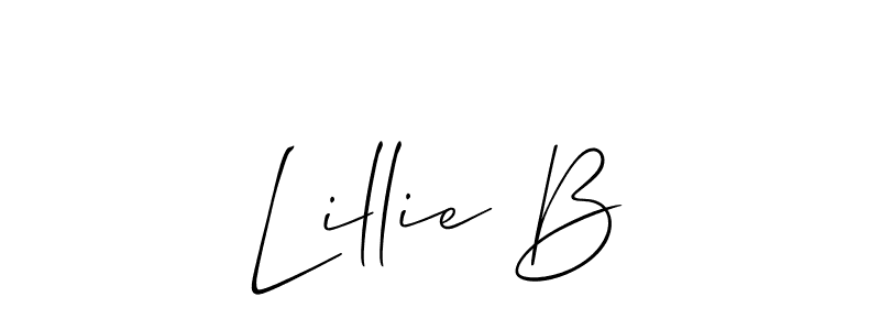 if you are searching for the best signature style for your name Lillie B. so please give up your signature search. here we have designed multiple signature styles  using Allison_Script. Lillie B signature style 2 images and pictures png