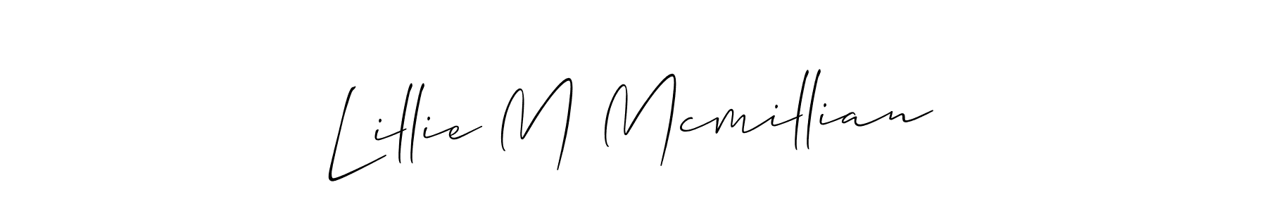 How to make Lillie M Mcmillian name signature. Use Allison_Script style for creating short signs online. This is the latest handwritten sign. Lillie M Mcmillian signature style 2 images and pictures png