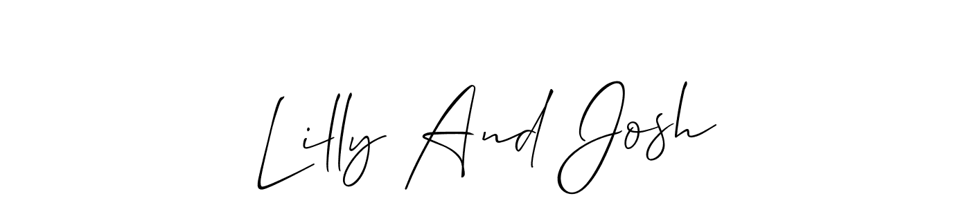 Lilly And Josh stylish signature style. Best Handwritten Sign (Allison_Script) for my name. Handwritten Signature Collection Ideas for my name Lilly And Josh. Lilly And Josh signature style 2 images and pictures png