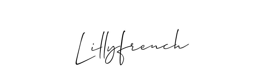 Create a beautiful signature design for name Lillyfrench. With this signature (Allison_Script) fonts, you can make a handwritten signature for free. Lillyfrench signature style 2 images and pictures png