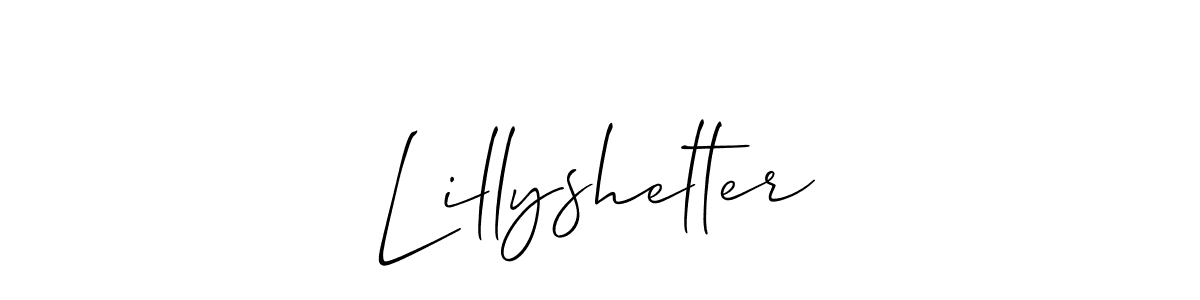 Lillyshelter stylish signature style. Best Handwritten Sign (Allison_Script) for my name. Handwritten Signature Collection Ideas for my name Lillyshelter. Lillyshelter signature style 2 images and pictures png