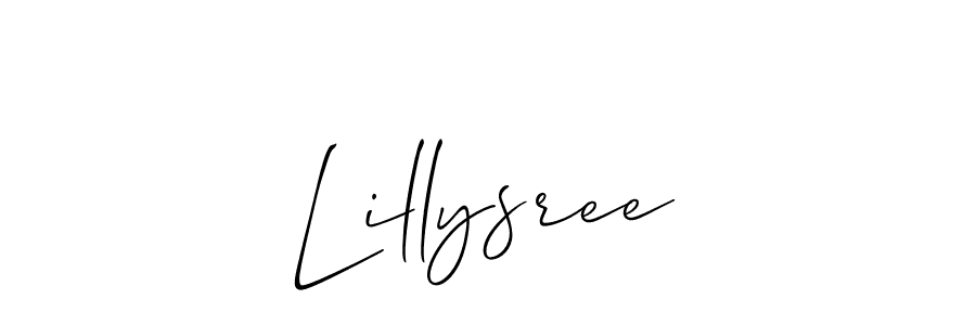 How to make Lillysree name signature. Use Allison_Script style for creating short signs online. This is the latest handwritten sign. Lillysree signature style 2 images and pictures png