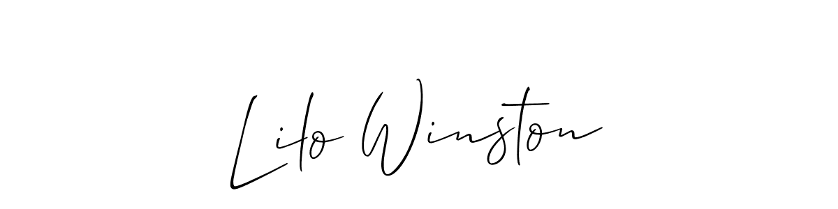 You should practise on your own different ways (Allison_Script) to write your name (Lilo Winston) in signature. don't let someone else do it for you. Lilo Winston signature style 2 images and pictures png