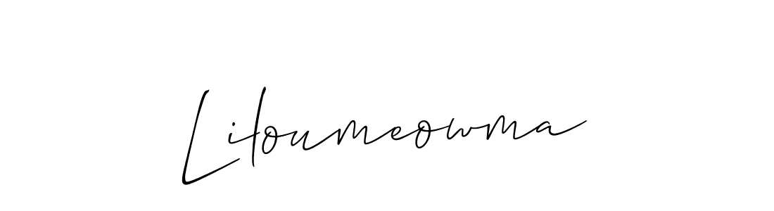 Also You can easily find your signature by using the search form. We will create Liloumeowma name handwritten signature images for you free of cost using Allison_Script sign style. Liloumeowma signature style 2 images and pictures png