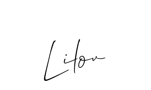 How to make Lilov name signature. Use Allison_Script style for creating short signs online. This is the latest handwritten sign. Lilov signature style 2 images and pictures png