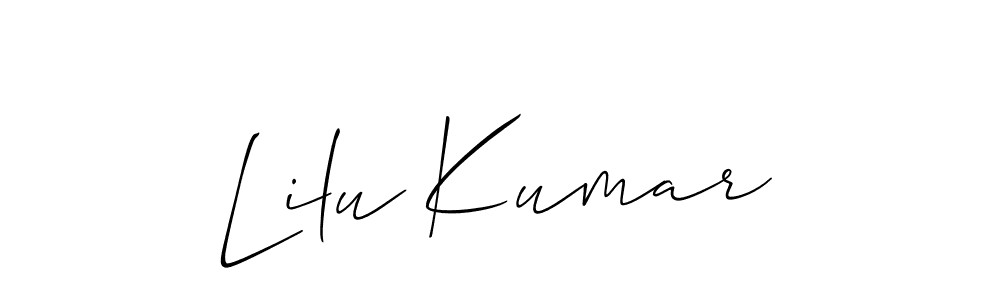 Lilu Kumar stylish signature style. Best Handwritten Sign (Allison_Script) for my name. Handwritten Signature Collection Ideas for my name Lilu Kumar. Lilu Kumar signature style 2 images and pictures png