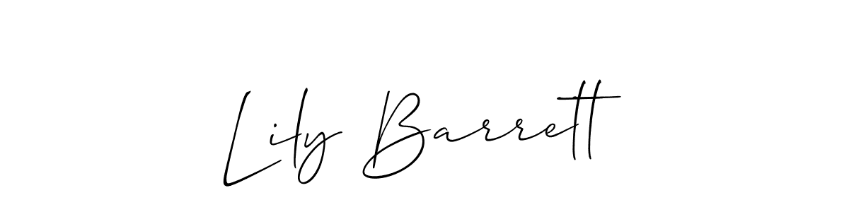 How to make Lily Barrett name signature. Use Allison_Script style for creating short signs online. This is the latest handwritten sign. Lily Barrett signature style 2 images and pictures png