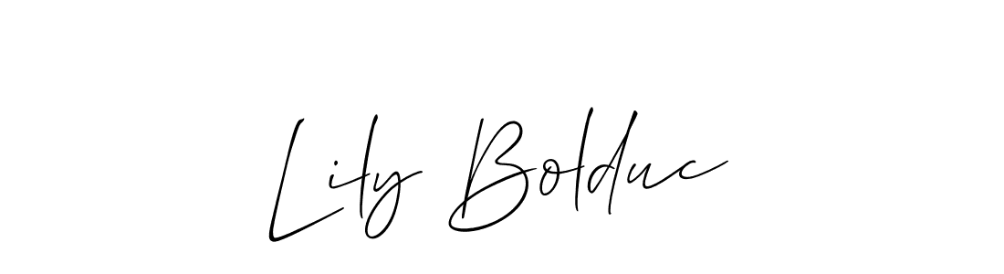 How to make Lily Bolduc name signature. Use Allison_Script style for creating short signs online. This is the latest handwritten sign. Lily Bolduc signature style 2 images and pictures png